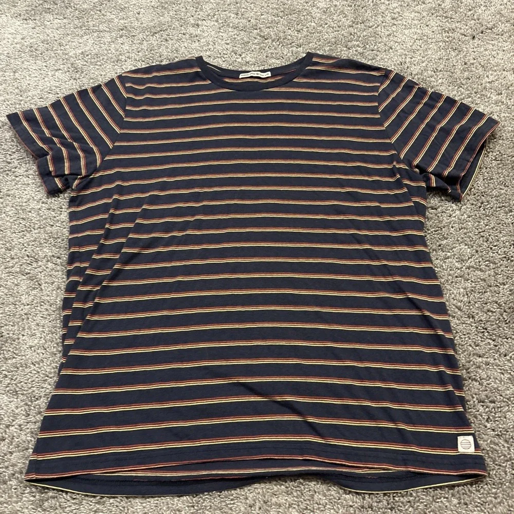 LOT OF 2 Marine Layer T Shirt Womens Size L / XL Blue Striped Short Sleeve
